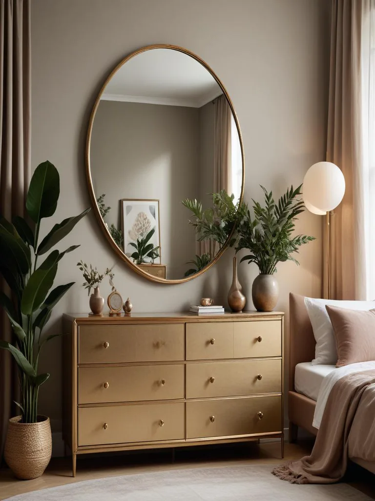 Winter bedroom with reflective wall art creating a cozy and restful retreat atmosphere