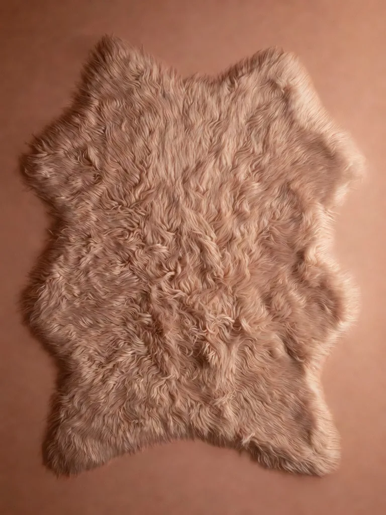 A plush, cream area rug makes a cozy bedroom floor feel warm and inviting, complementing the bed.