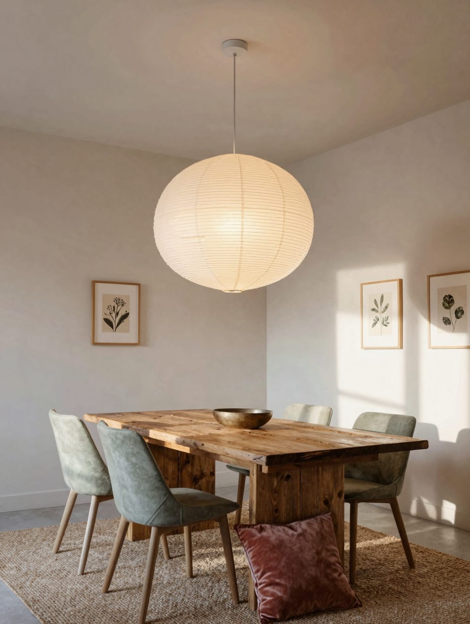 A stylish floor lamp illuminates a cozy living room, adding warmth to budget apartment decor.