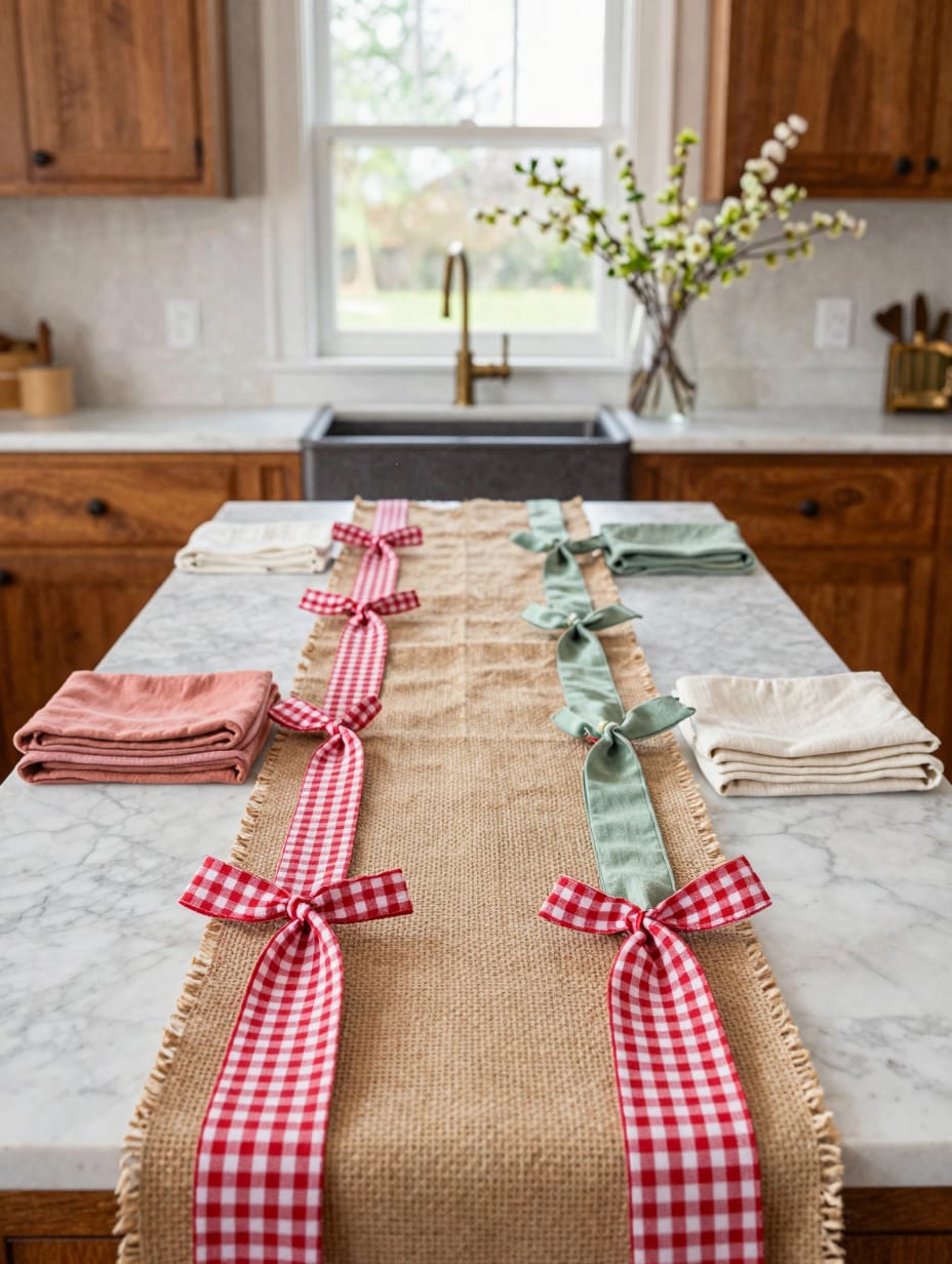 Rustic Burlap with Gingham Ties
