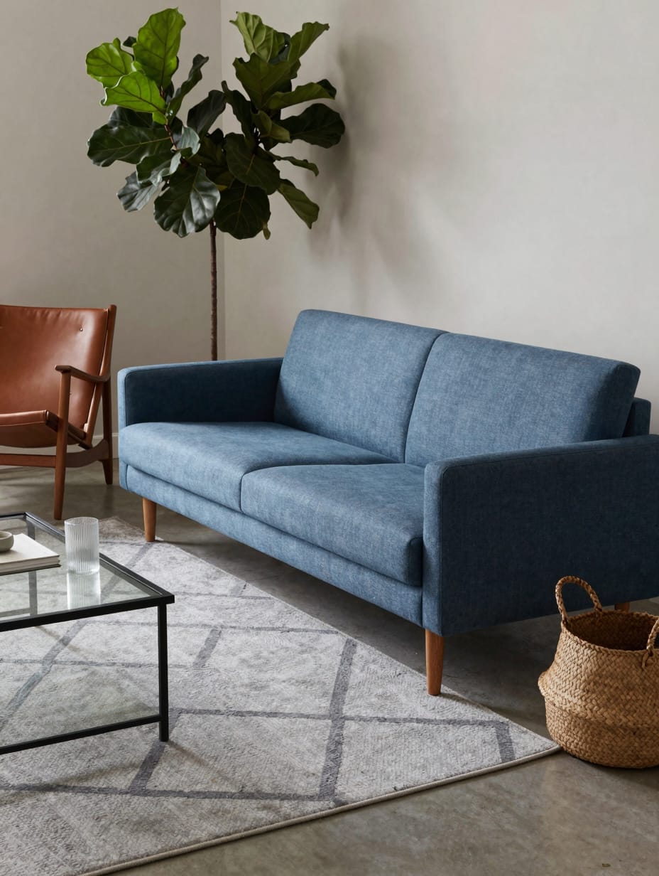 Steel Blue Mid-Century Sophistication