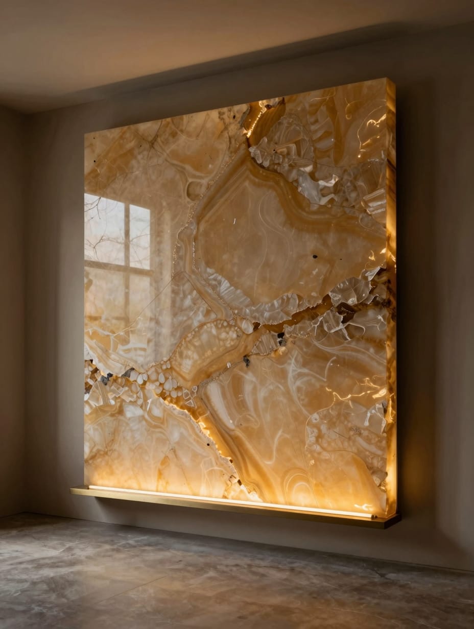Backlit Raw Onyx Floating Panel — home decor idea 10