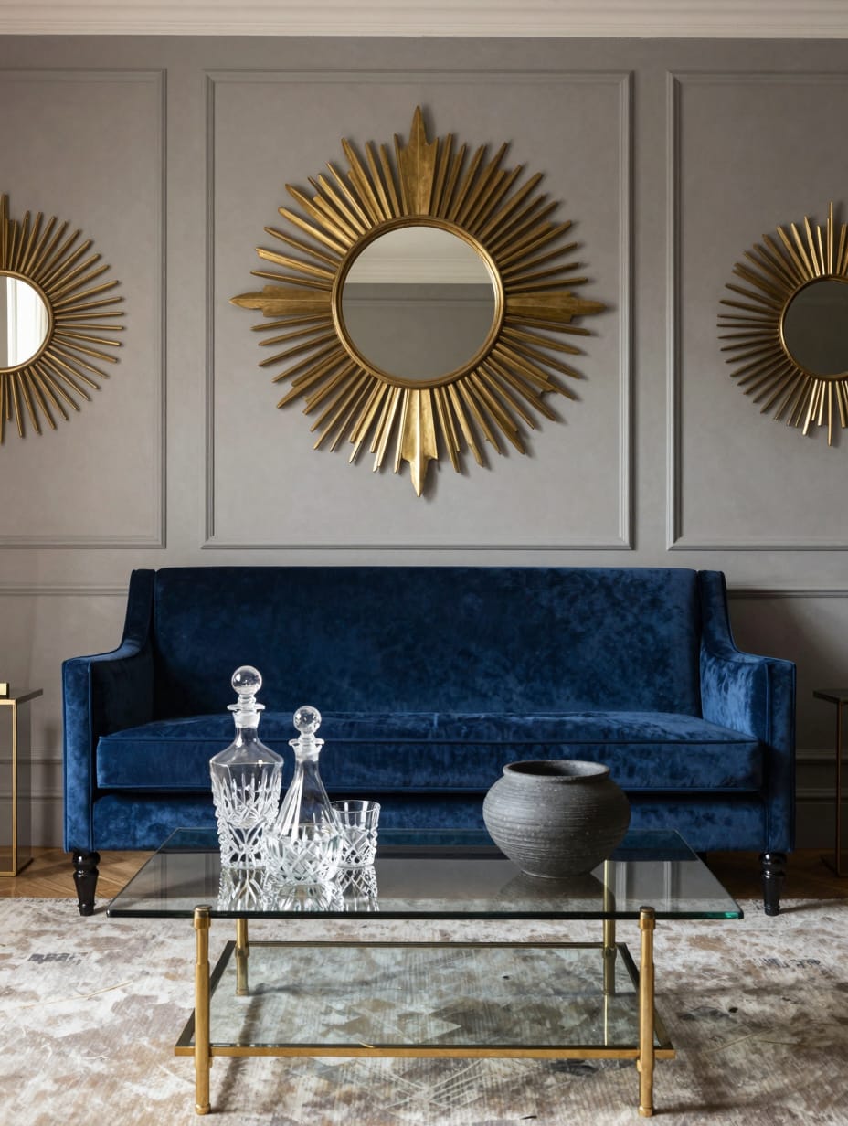 Sapphire Velvet and Art Deco Opulence