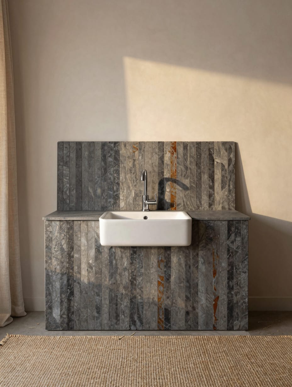 Slate Stone Mosaic Backsplash — home decor idea 13