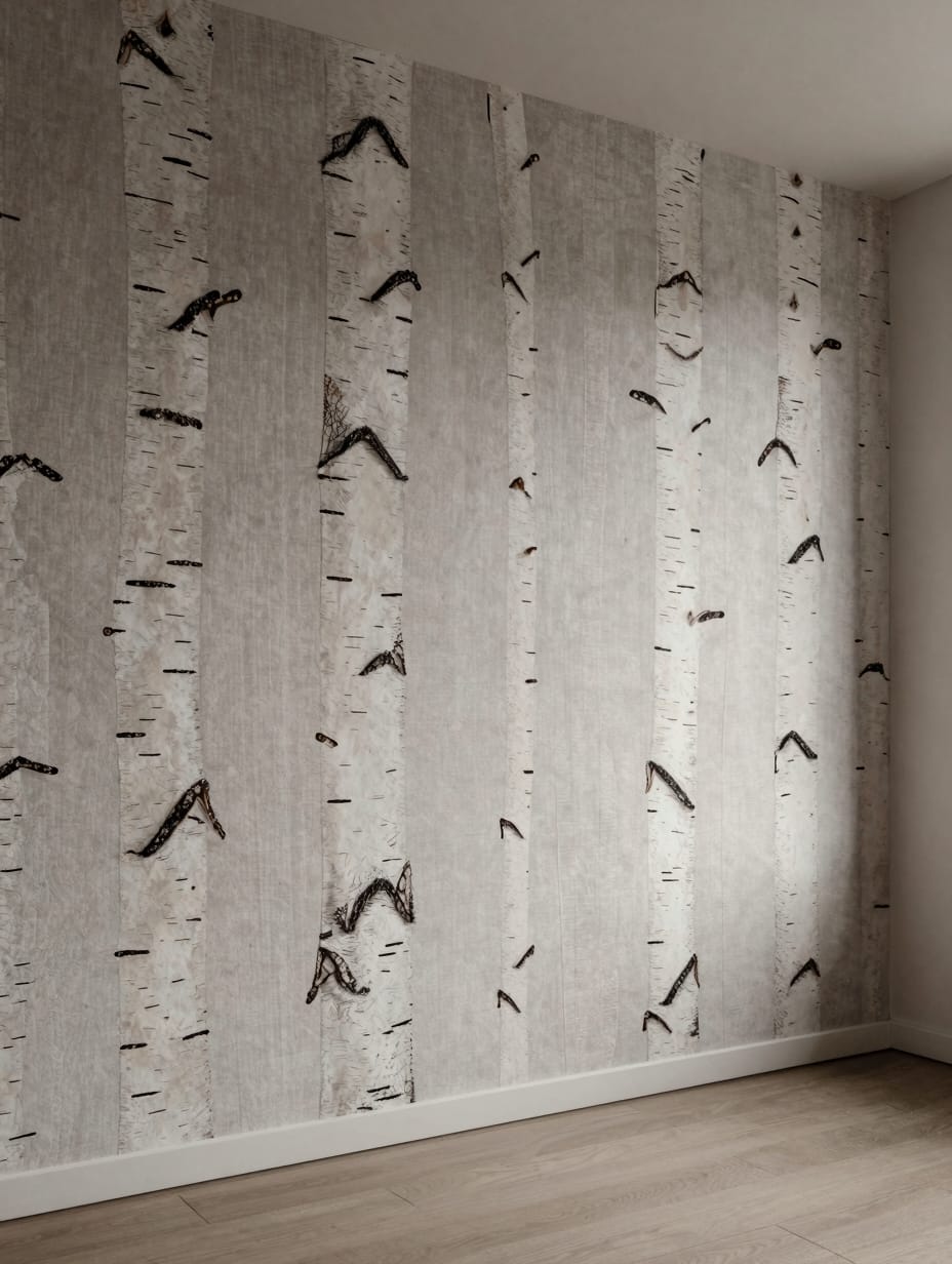 Silver Birch Bark Organic Texture Wall — home decor idea 16