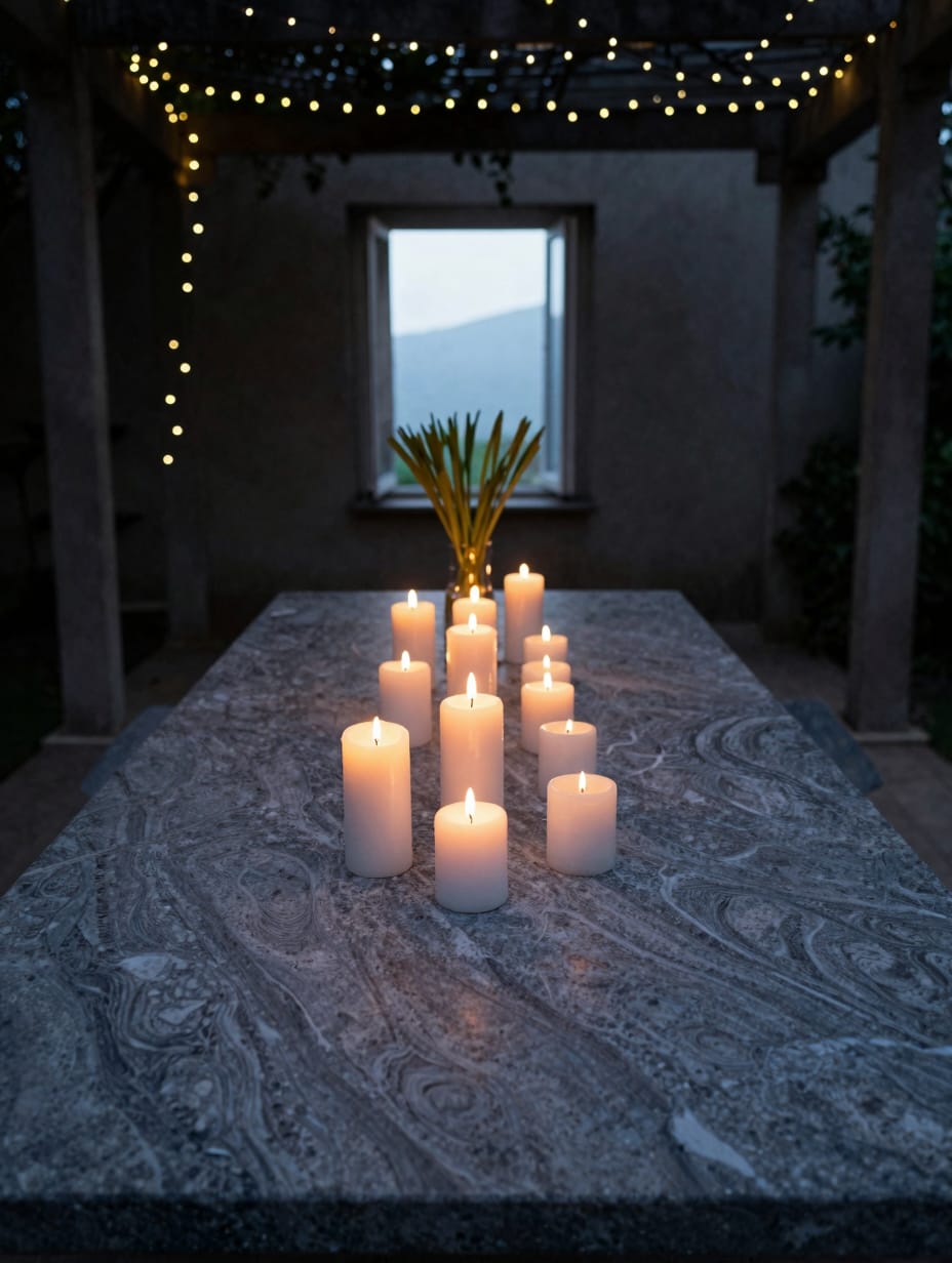 Slate Grey Stone and Candlelit Evening — home decor idea 19