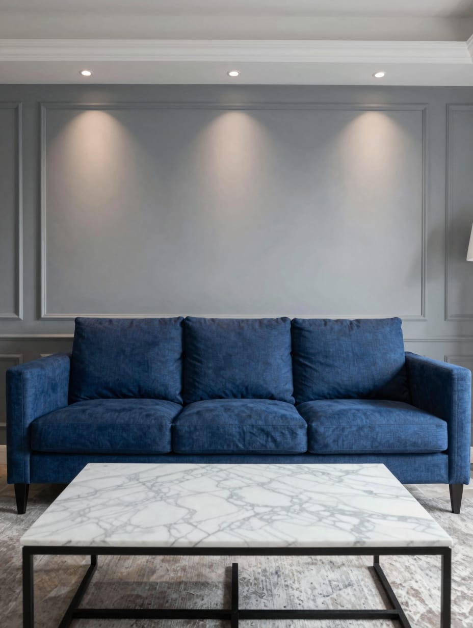 Modern Royal Blue and Geometric Marble