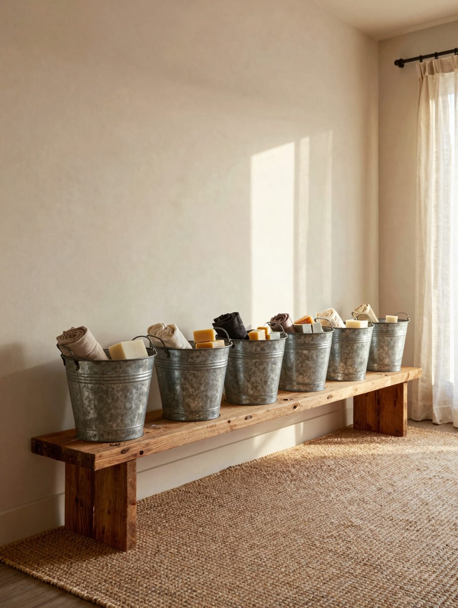 Galvanized Steel Bucket Storage — home decor idea 6