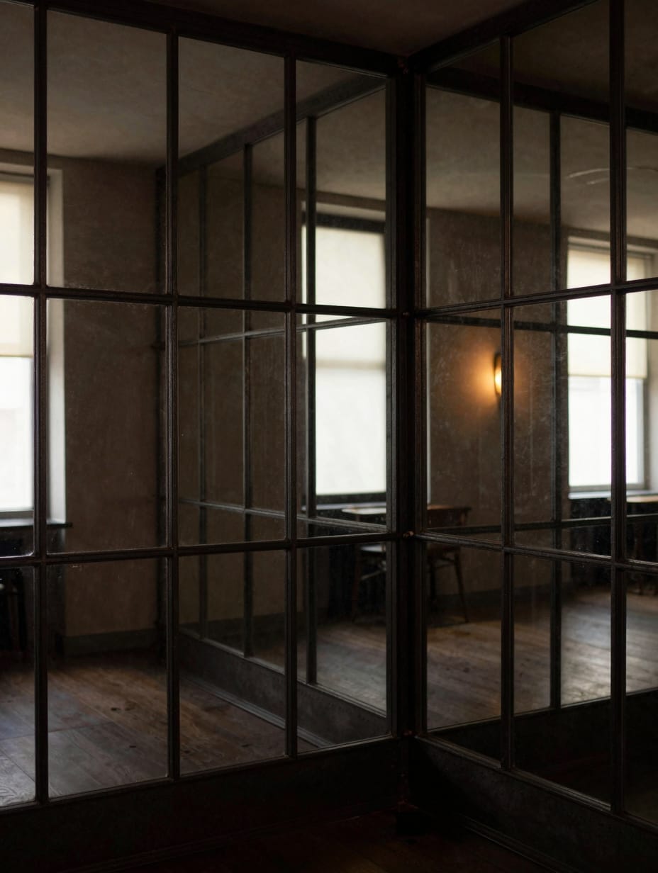 Smoked Glass Mirror and Steel Grid — home decor idea 7