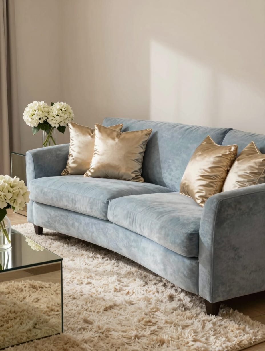 Powder Blue and Soft Champagne Glamour
